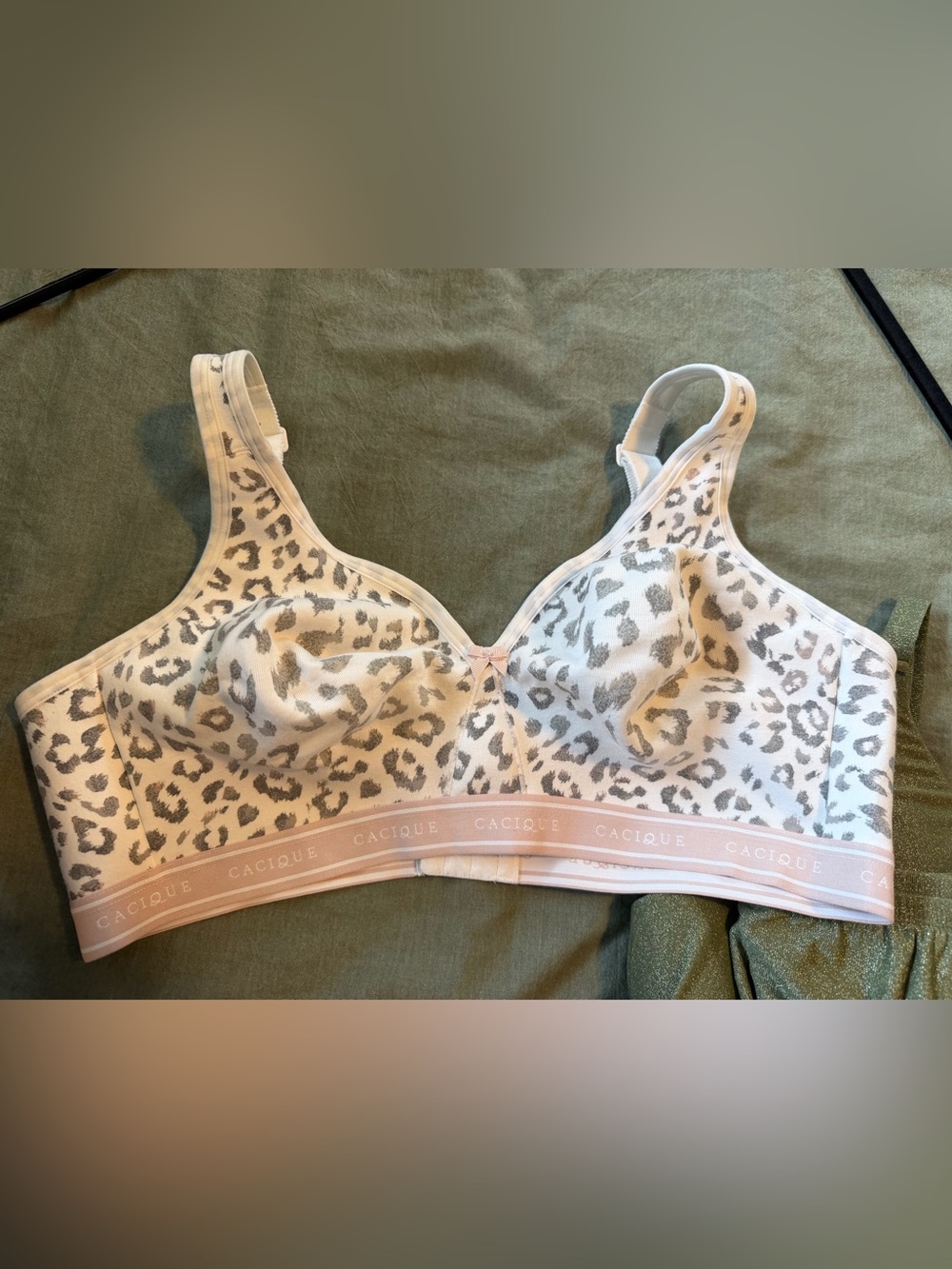 Cacique Lane Bryant 42D Leopard Print Unlined Full Coverage Bra